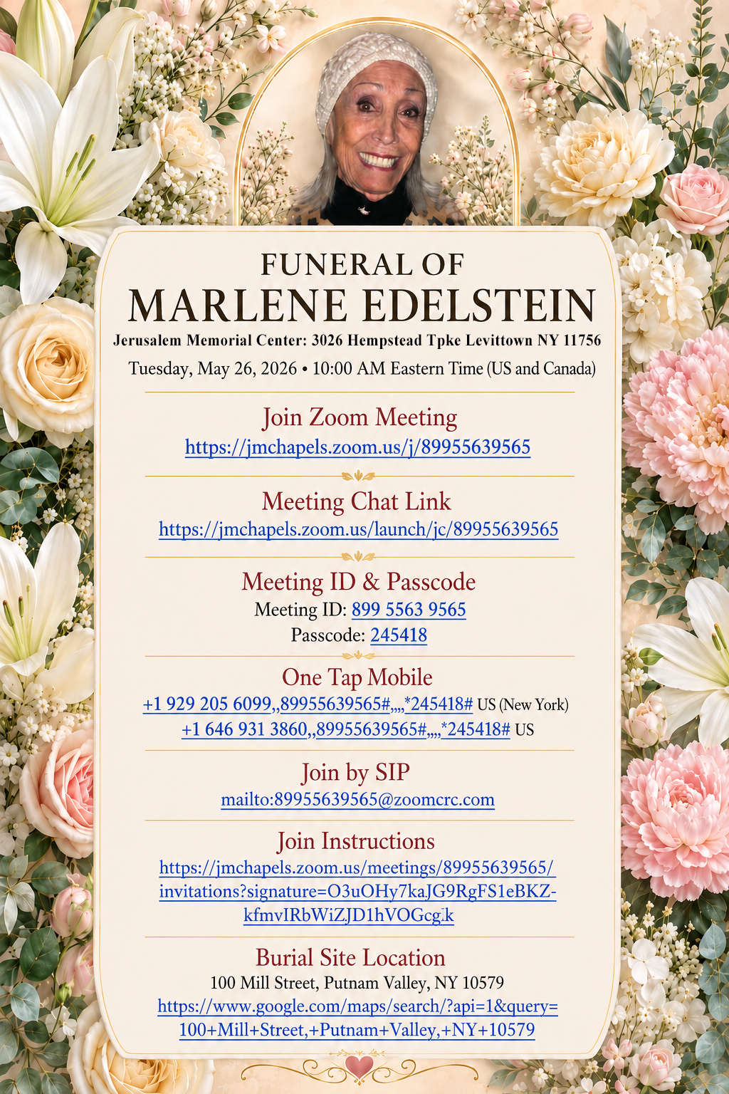 Funeral of Marlene Edelstein